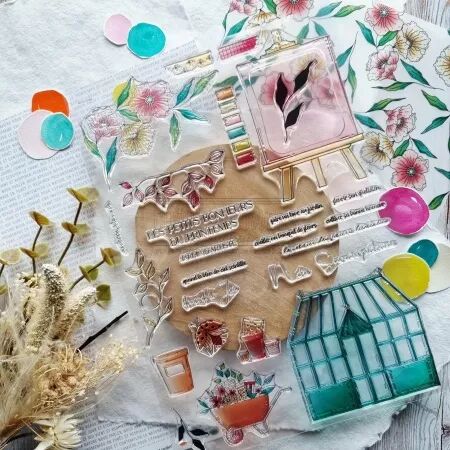 Tampon A4 - Mon p\'tit jardin - Jardin d\'artiste - Chou and Flowers