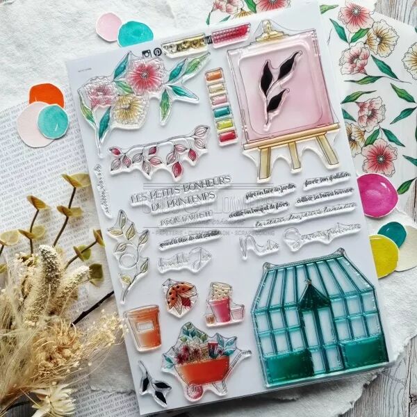 Tampon A4 - Mon p\'tit jardin - Jardin d\'artiste - Chou and Flowers