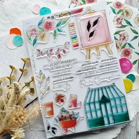 Tampon A4 - Mon p\'tit jardin - Jardin d\'artiste - Chou and Flowers