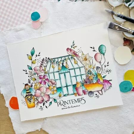 Tampon A4 - Mon p\'tit jardin - Jardin d\'artiste - Chou and Flowers