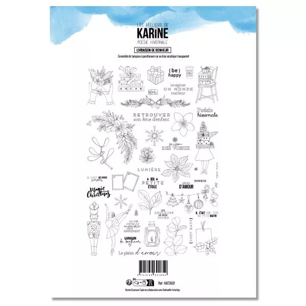 Tampon A4 - Posie Hivernale - Livraison de bonheur