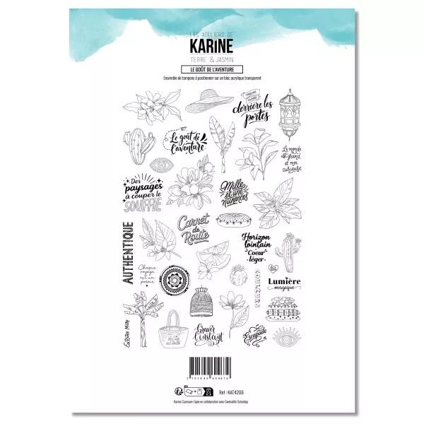 Tampon A4 - Terre & Jasmin - Le Go�t de l\'aventure - Les Ateliers de Karine