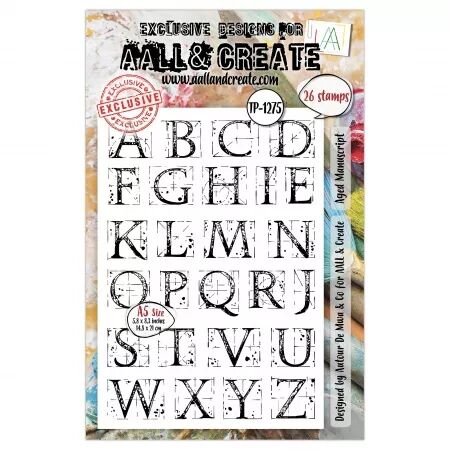 Tampon A5 - #1275 - Aged Manuscript - Alphabet ancien - AALL & Create