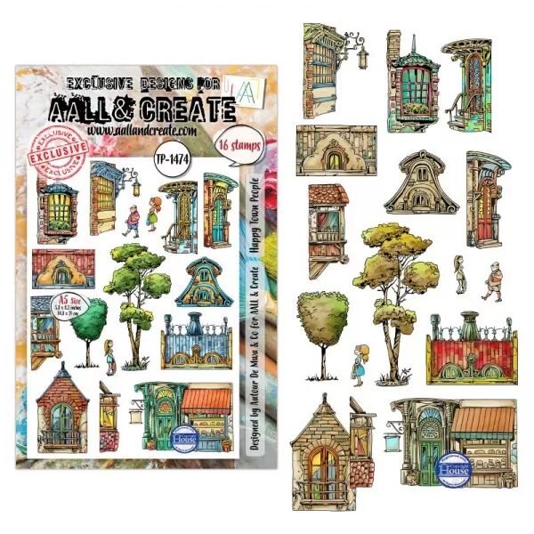 Tampon A5 - 1474 - Happy Town People - AALL and Create