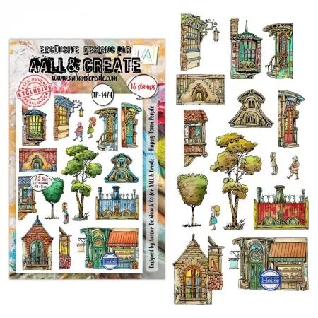 Tampon A5 - 1474 - Happy Town People - AALL and Create