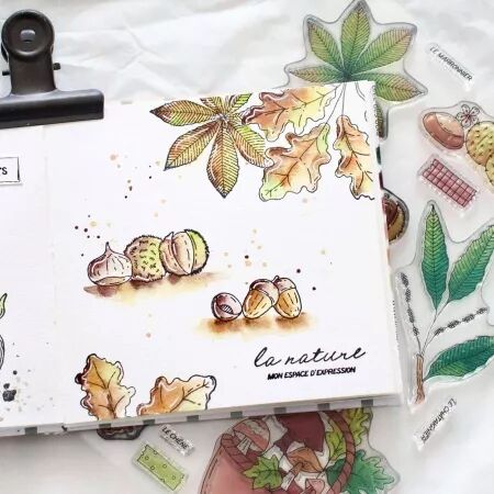 Tampon A5 - L\'orée des bois - Ambiance sous-bois - Chou Flowers