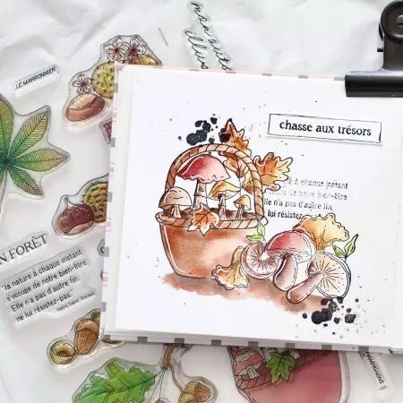 Tampon A5 - L\'orée des bois - Ambiance sous-bois - Chou Flowers