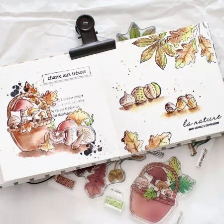 Tampon A5 - L\'orée des bois - Ambiance sous-bois - Chou Flowers