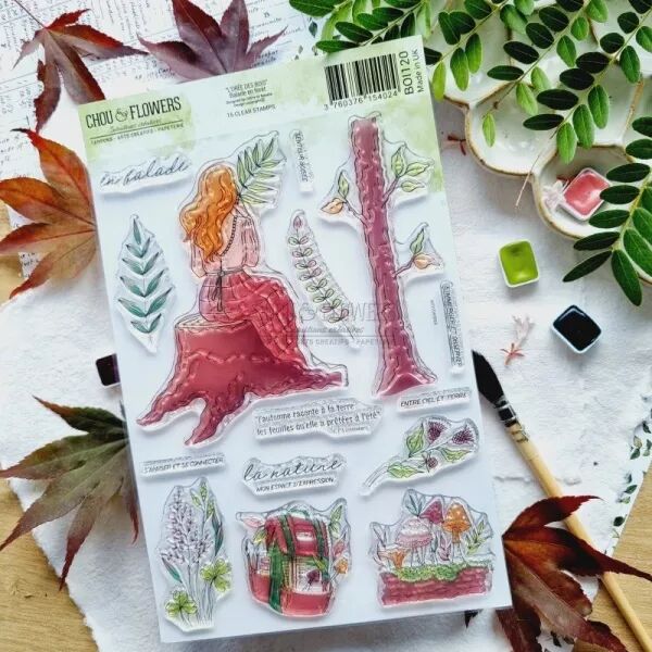 Tampon A5 - L\'or�e des bois - Balade en for�t - Chou Flowers