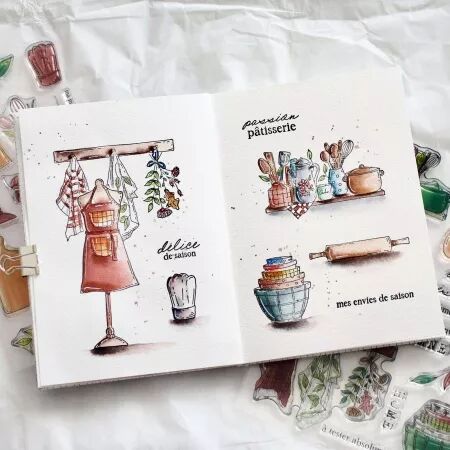 Tampon A5 - L\'orée des bois - En cuisine - Chou Flowers