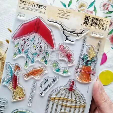 Tampon A5 - Mon p\'tit jardin - La cage - Chou and Flowers