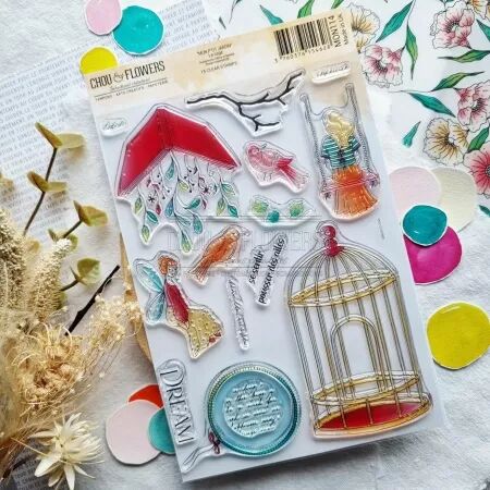 Tampon A5 - Mon p\'tit jardin - La cage - Chou and Flowers