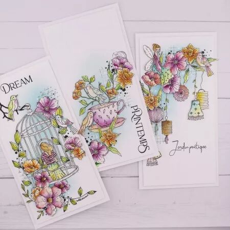 Tampon A5 - Mon p\'tit jardin - La cage - Chou and Flowers