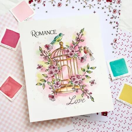 Tampon A5 - Mon p\'tit jardin - La cage - Chou and Flowers