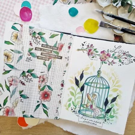 Tampon A5 - Mon p\'tit jardin - La cage - Chou and Flowers