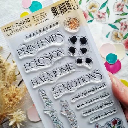 Tampon A5 - Mon p\'tit jardin - Les mots printemps - Chou and Flowers