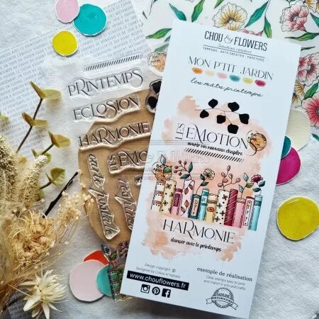 Tampon A5 - Mon p\'tit jardin - Les mots printemps - Chou and Flowers