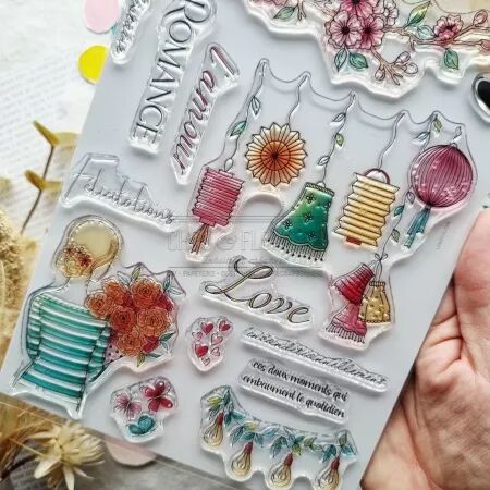 Tampon A5 - Mon p\'tit jardin - Romance - Chou and Flowers