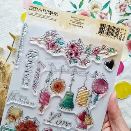 Tampon A5 - Mon p\'tit jardin - Romance - Chou and Flowers