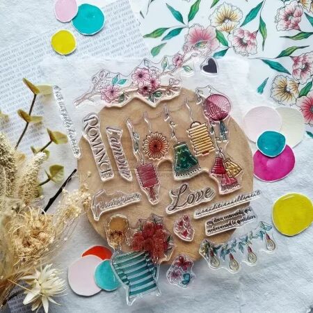 Tampon A5 - Mon p\'tit jardin - Romance - Chou and Flowers