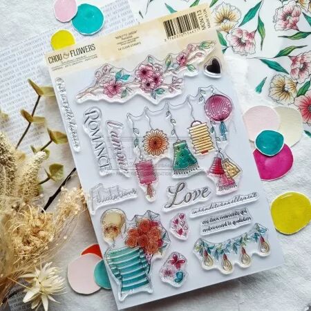 Tampon A5 - Mon p\'tit jardin - Romance - Chou and Flowers