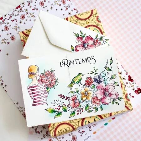 Tampon A5 - Mon p\'tit jardin - Romance - Chou and Flowers