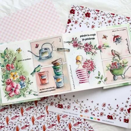 Tampon A5 - Mon p\'tit jardin - Romance - Chou and Flowers