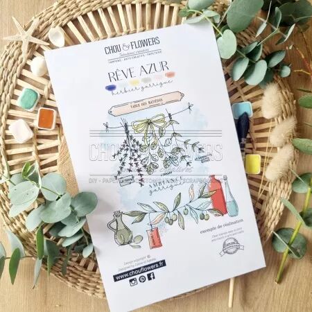 Tampon A5 - Rêve Azur - Herbier garrigue