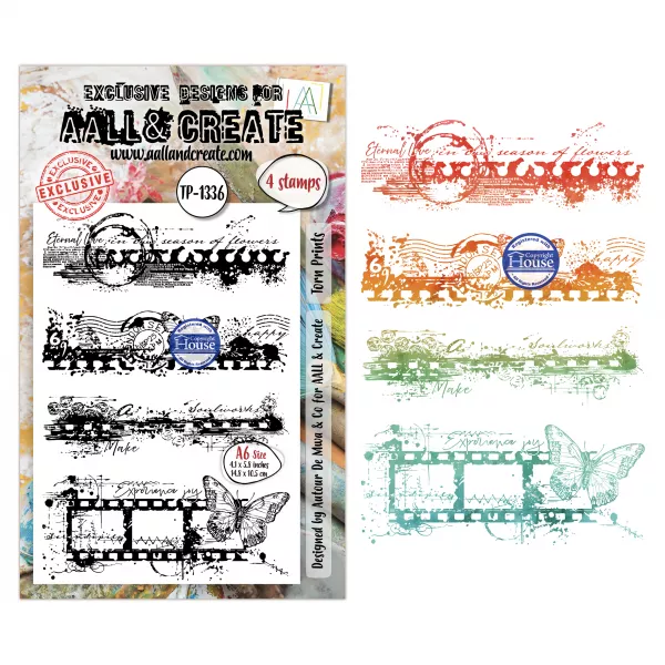 Tampon A6 - #1336 - Torn Prints - AALL & Create