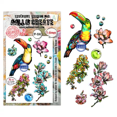 Tampon A6 - 1347 - Bubbly Toucan - AALL and Create
