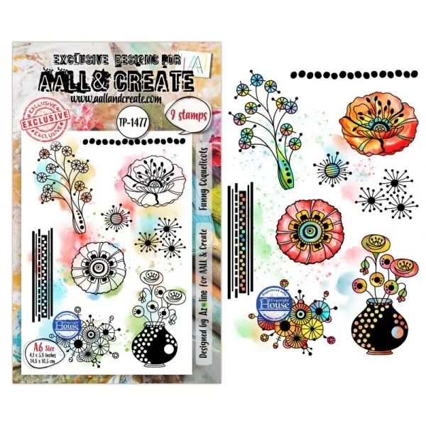 Tampon A6 - 1477 - Funny Coquelicots - AALL and Create