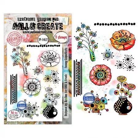 Tampon A6 - 1477 - Funny Coquelicots - AALL and Create
