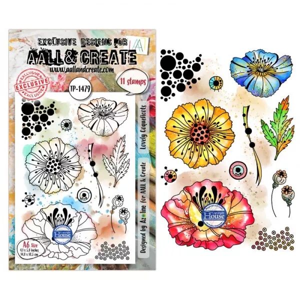 Tampon A6 - 1479 - Lovely Coquelicots - AALL and Create