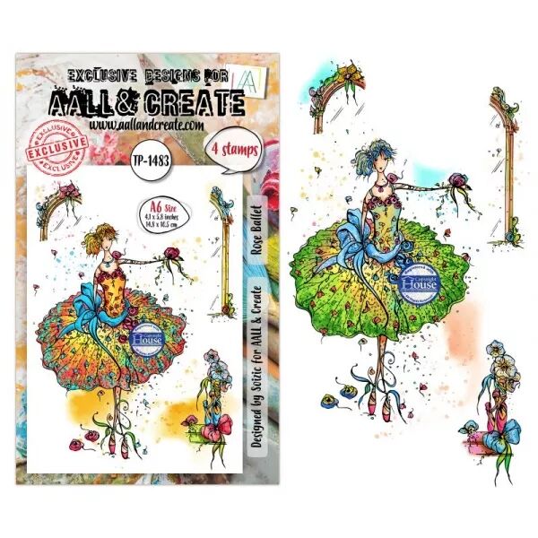Tampon A6 - 1483 - Rose Ballet - AALL and Create