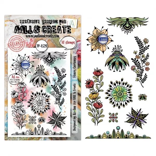 Tampon A6 - 1529 - Fleurs Curieuses - AALL and Create