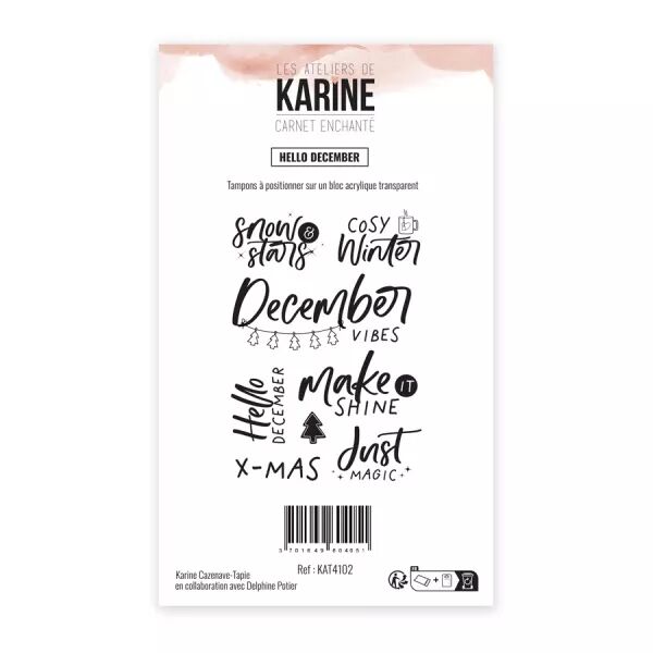 Tampon A6 - Carnet Enchant� - Hello december - Les Ateliers de Karine