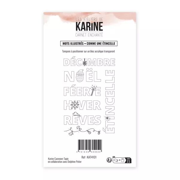 Tampon A6 - Carnet Enchant� - Mots illustr�s - Les Ateliers de Karine