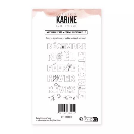 Tampon A6 - Carnet Enchanté - Mots illustrés - Les Ateliers de Karine