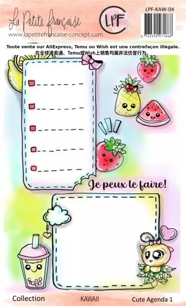 Tampon A6 - Cute Agenda 1 - Kawaii - La Petite Francaise