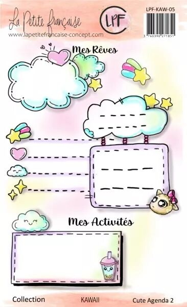 Tampon A6 - Cute Agenda 2 - Kawaii - La Petite Francaise