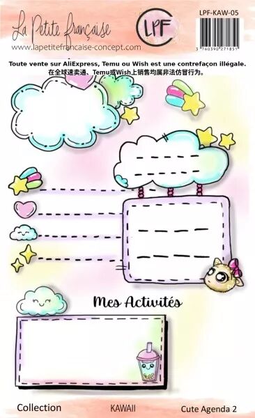 Tampon A6 - Cute Agenda 2 - Kawaii - La Petite Francaise