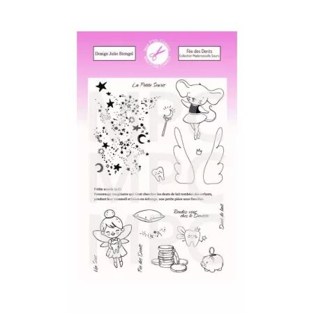 Tampon A6 - F&eacute;e des Dents - Mademoiselle Souris - Mes Ptits Ciseaux