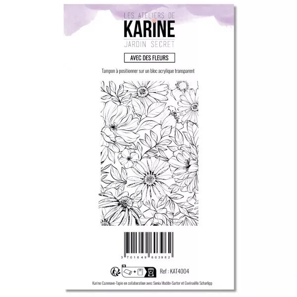 Tampon A6 - Jardin secret - Avec des fleurs - Les Ateliers de Karine