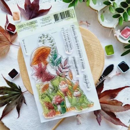 Tampon A6 - L\'orée des bois - Mushrooms - Chou Flowers