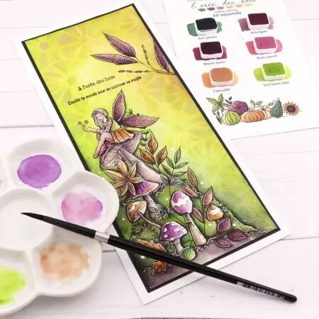 Tampon A6 - L\'orée des bois - Mushrooms - Chou Flowers