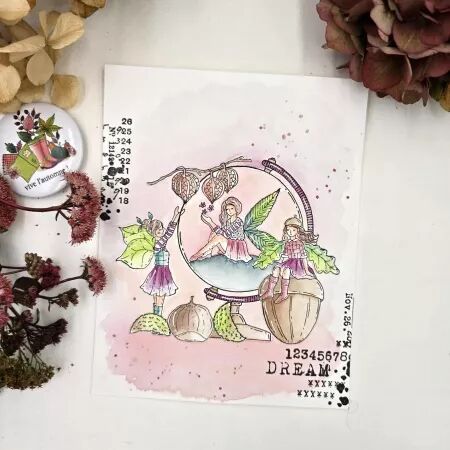 Tampon A6 - L\'orée des bois - Physalis - Chou Flowers