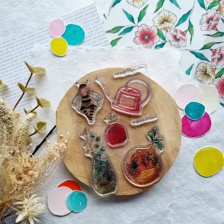 Tampon A6 - Mon p\'tit jardin - Organic love - Chou and Flowers