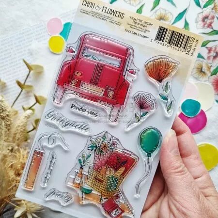 Tampon A6 - Mon p\'tit jardin - Pique-nique - Chou and Flowers