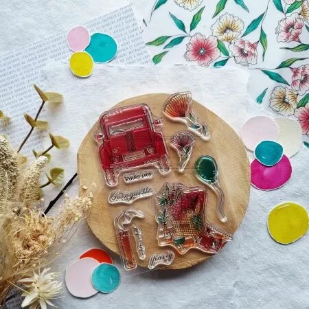 Tampon A6 - Mon p\'tit jardin - Pique-nique - Chou and Flowers