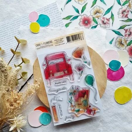 Tampon A6 - Mon p\'tit jardin - Pique-nique - Chou and Flowers